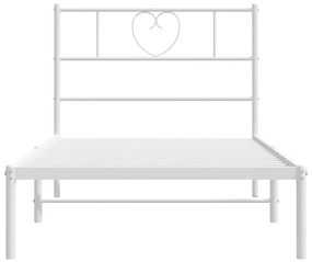 Estrutura de cama com cabeceira 80x200 cm metal branco