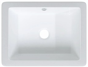 Lavatório casa de banho retangular 36x31,5x16,5 cerâmica branco