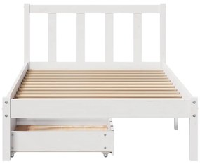 Cama sem colchão 100x200 cm madeira de pinho maciça branco