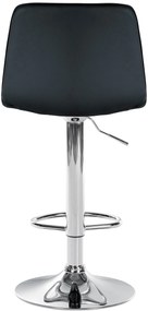 Banco de bar Lex em couro sintético e com estrutura cromada 45 x 89-110 x 46 cm Preto