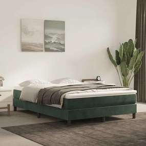 vidaXL Colchão de molas ensacadas 140x210x20 cm veludo verde-escuro