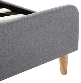 Estrutura de cama em tecido 160x200 cm cinzento-claro