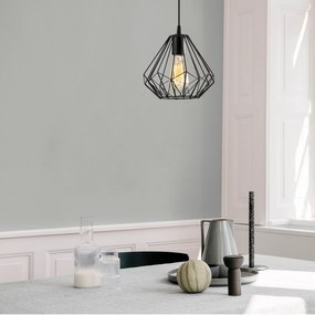 Candeeiro Suspenso Diamond – Preto – Diâmetro 23 cm x Altura 117 cm