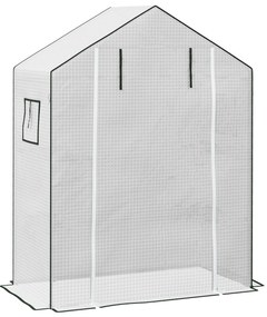 Outsunny Capa de Substituição para Estufa de Jardim 140x73x190 cm com Janela Porta Anti UV para O Jardim Branco | Aosom Portugal