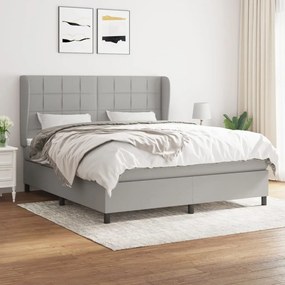 vidaXL Cama com molas/colchão 180x200 cm tecido cinzento-claro