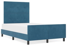 Estrutura de Cama vidaXL Azul Escuro 120x190 cm Veludo