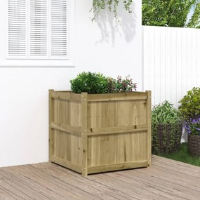 vidaXL Vaso de jardim 70x70x70 cm madeira de pinho impregnada