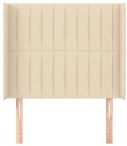 Cabeceira de cama c/ abas tecido 103x16x118/128 cm creme