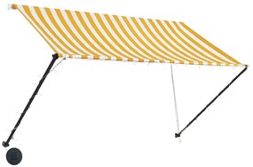 Toldo retrátil com LED 250x150 cm amarelo e branco