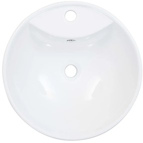 Lavatório com extravasamento 46,5x18 cm cerâmica branco