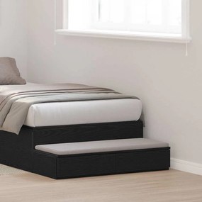 Camas com Gavetas vidaXL Pretas 100x36,5x16,5 cm de Madeira Reconstituída