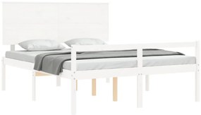 Cama para idosos king size com cabeceira madeira maciça branco