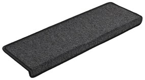 Tapete/carpete para degraus 15 pcs 65x21x4 cm antracite