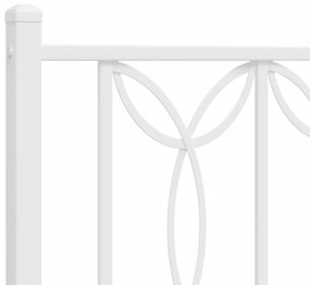 Estrutura de cama com cabeceira 150x200 cm metal branco
