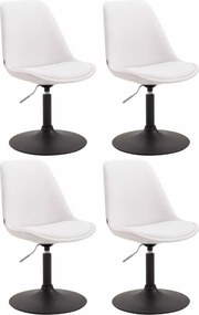 Conjunto de 4 cadeiras Jantar Maverick B em couro sintético branco