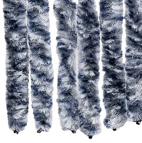Cortina anti-insetos 100x230 cm chenille azul e branco