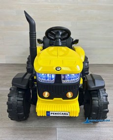 Trator Eléctrico para Crianças 4200 12V 2.4G, com Reboque  Rodas de borracha anti-furos e Assento em pele sintética Amarelo