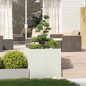 Vaso floreira 80x80x80 cm aço branco