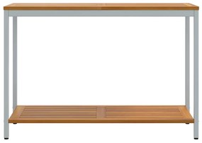 Mesa de Exterior Natural e Cinza 35 x 110 x 75 cm em Madeira Sólida e