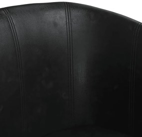 Poltrona com apoio de pés couro artificial preto