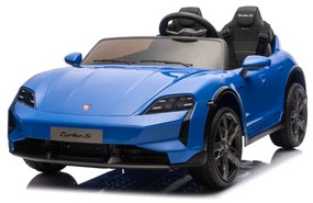 Carro elétrico para Crianças 24V Porsche Taycan Turbo S, 2 Lugares, Rodas Espuma EVA, assento couro ecológico Azul