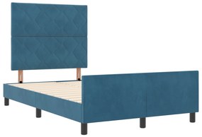 Cama de Veludo Azul Escuro vidaXL 120x190 cm