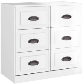 Aparadores 3 pcs derivados de madeira branco brilhante