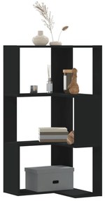 vidaXL Estante canto 3 prateleiras 50x50x102 cm deriv. madeira preto