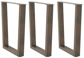 Mesa de jantar pernas 3 pcs forma V 70x(72-73,3) cm aço natural