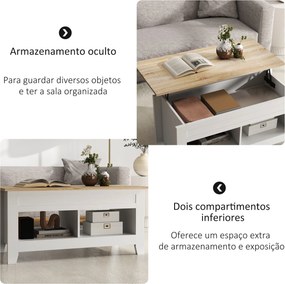 Mesa de Centro com Bancada Elevável Mesa de Centro com 2 Compartimento