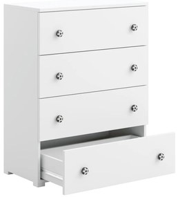 Cómoda Emily branca 102x80x40cm - puxadores em forma de bola de futebol