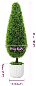 Planta Artificial Topiaria de Pinheiro da com Vaso 24x90 cm Verde