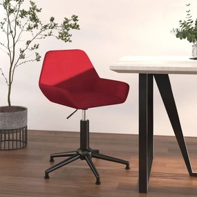 vidaXL Cadeira de escritório giratória veludo vermelho tinto