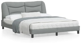 vidaXL Estrutura de cama com LED sem colchão 160x200 cm tecido