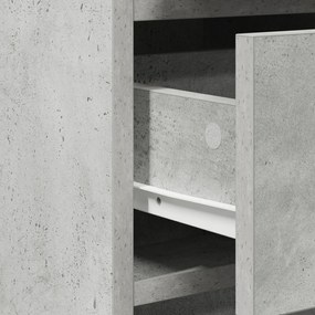 Conjunto de Mesa de Maquilhagem de 2 Peças Cinza Concreto com LED em M