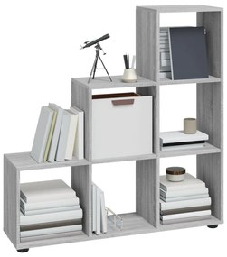 Estante escada/prateleira 107 cm derivados madeira cinza sonoma
