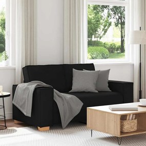 Sofá de 2 lugares preto 120 cm tecido