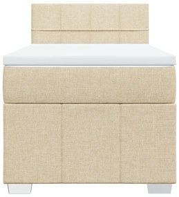 Cama com molas/colchão 90x190 cm tecido cor creme