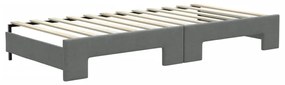 Sofá-cama c/ gavetão e gavetas 90x200 cm tecido cinzento-escuro