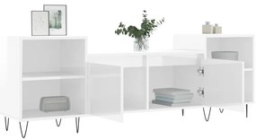 Móvel de TV 160x35x55 cm derivados de madeira branco brilhante