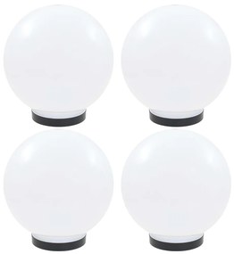 vidaXL Candeeiros esféricos LED 4 pcs 25 cm PMMA