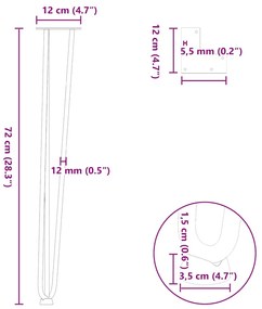 Pernas de grampo para mesas de console para mesa de console 4 peças Aç