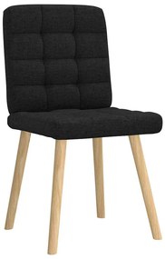 Cadeiras de jantar 6 pcs tecido preto