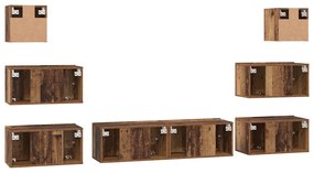Conjunto de móvel de TV 8 pcs Madeira antiga 60 x 30 x 30 cm