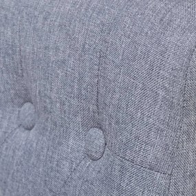 Cadeiras de jantar 6 pcs tecido cinzento-claro