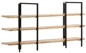 Estante com 3 prateleiras 160x31x80 cm madeira mangueira maciça