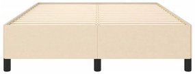 Estrutura de cama sem colchão 140x200 cm tecido cor creme