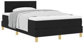 Cama Box Spring com Colchão Preta 120x190 cm Tecido