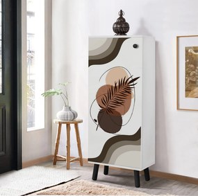 Sapateira Vegas – Branco/Preto – 50x135x38 cm
