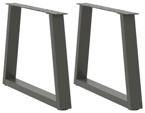 vidaXL Pés para mesa de centro em V, 2 peças, antracite, 70x (42-43,3) cm, aço
